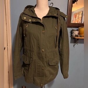 Love Tree, Olive Green, Utility Style, Jacket